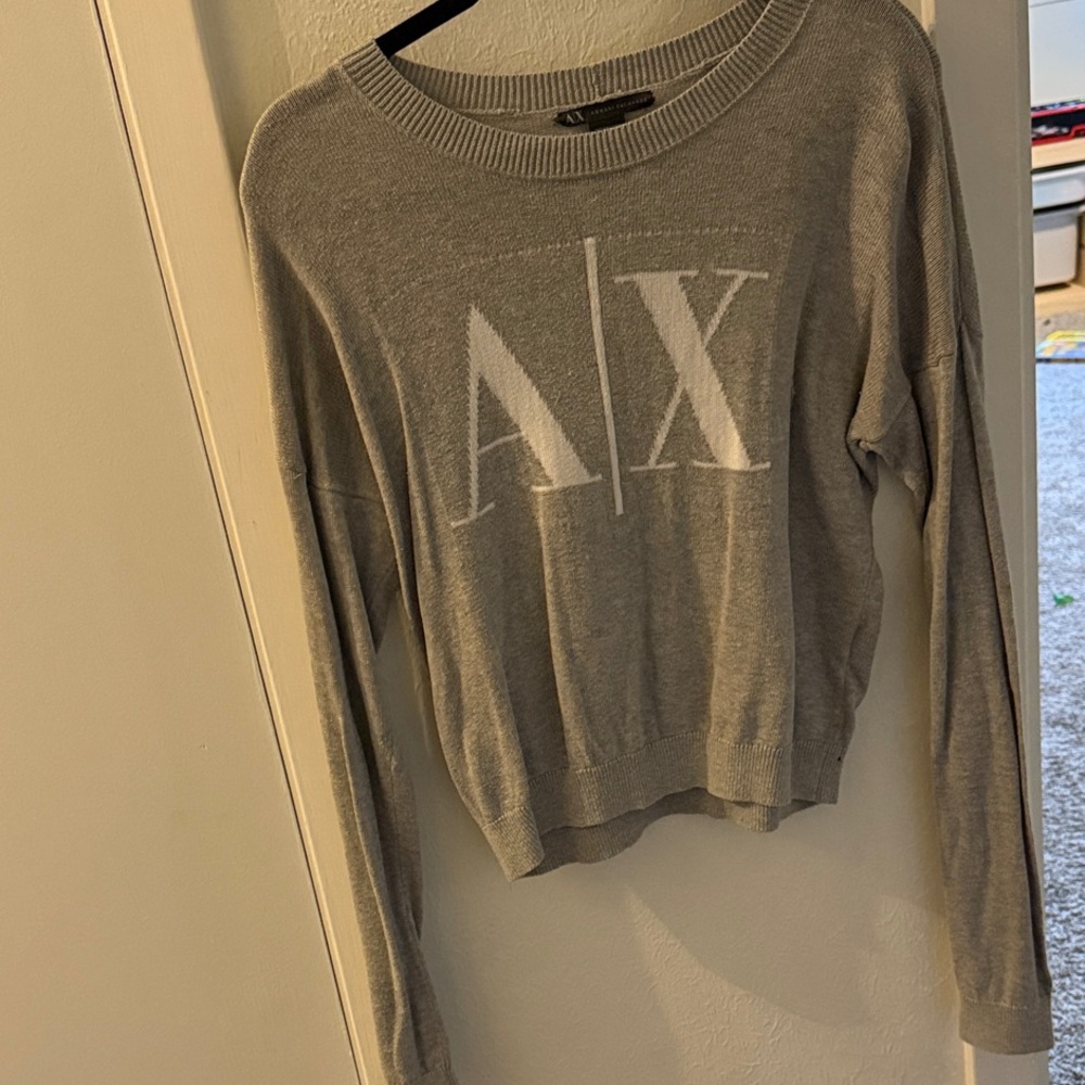 Armani Exchange Gray Knit Sweater